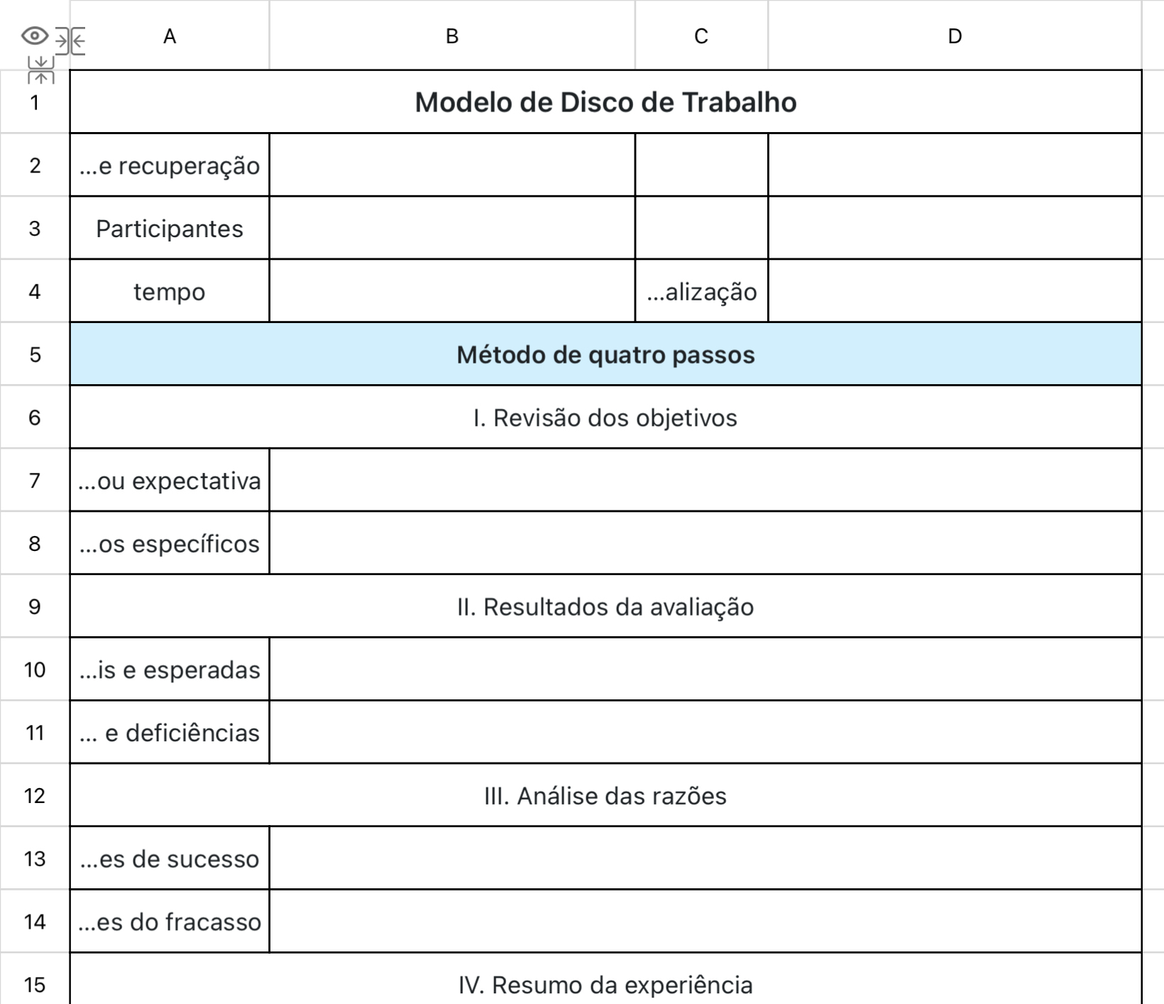 Modelo de Disco de Trabalho